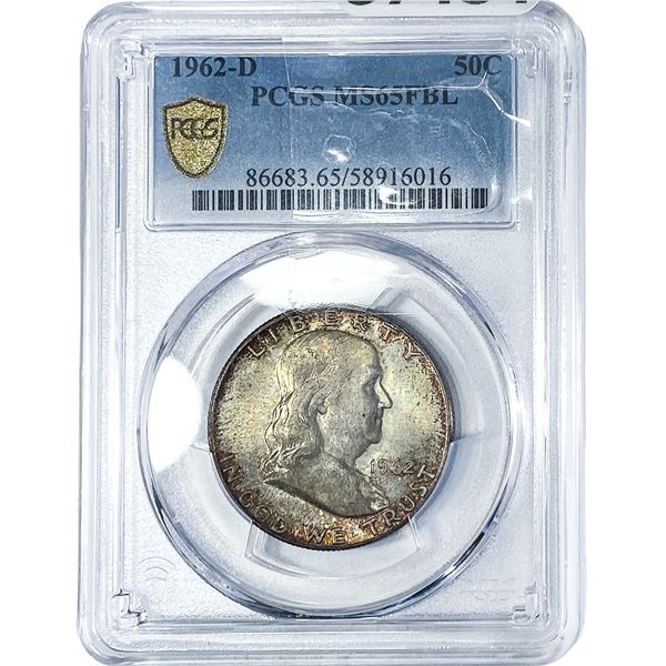 1962-D Franklin Half Dollar NGC MS65 FBL