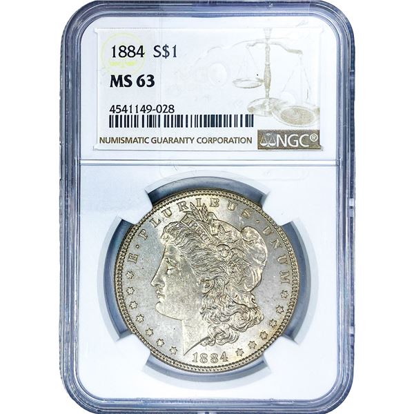 1884 Morgan Silver Dollar NGC MS63