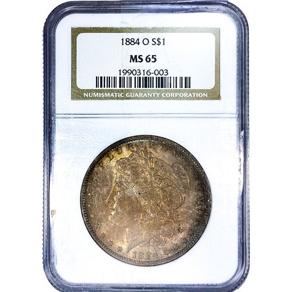 1884-O Morgan Silver Dollar NGC MS65