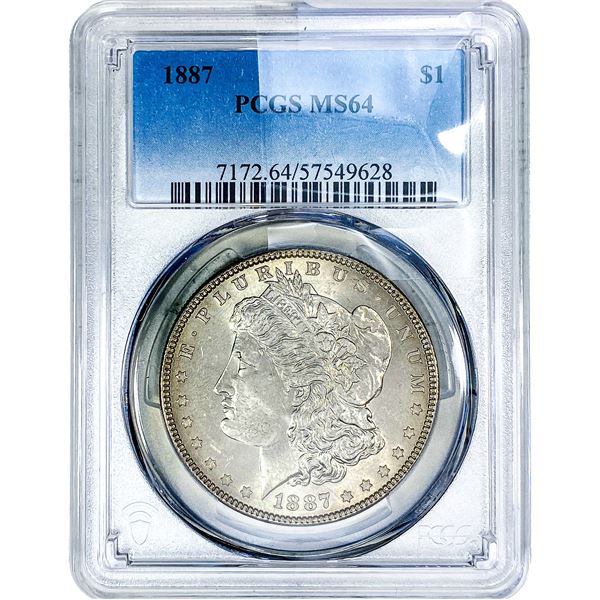 1887 Morgan Silver Dollar PCGS MS64