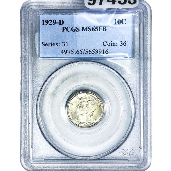 1929-D Mercury Silver Dime PCGS MS65 FB