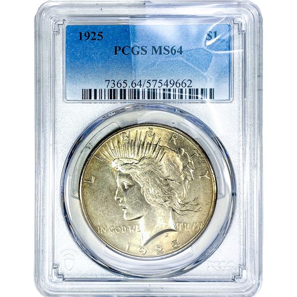 1925 Silver Peace Dollar PCGS MS64