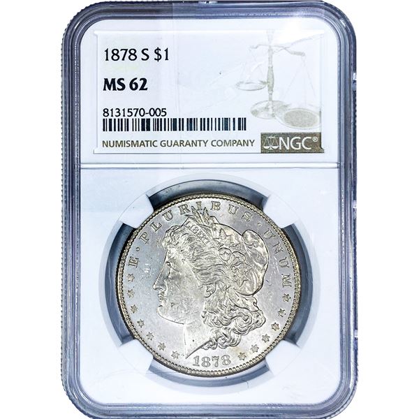 1878-S Morgan Silver Dollar NGC MS62