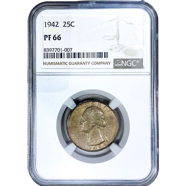 1942 Washington Silver Quarter NGC PF66