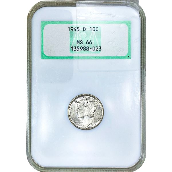 1945-D Mercury Silver Dime NGC MS66