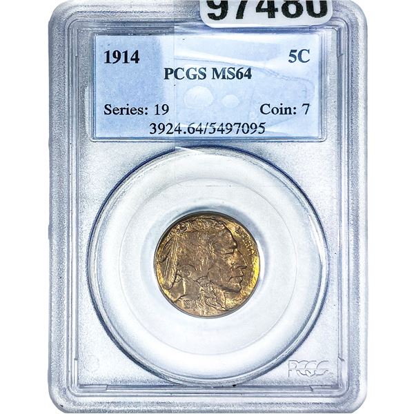 1914 Buffalo Nickel PCGS MS64