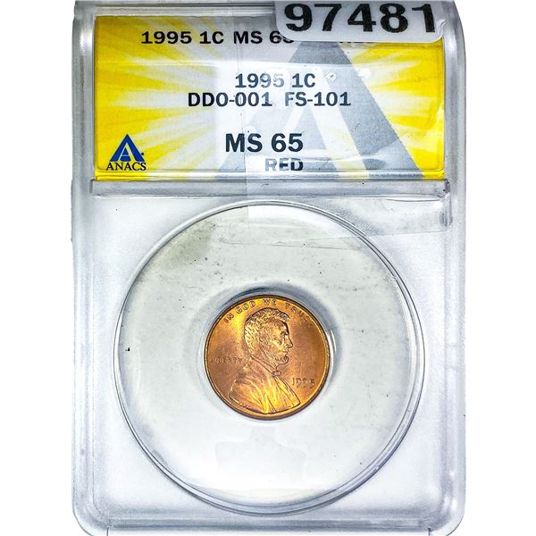 1995 Wheat Cent ANACS MS65 Red