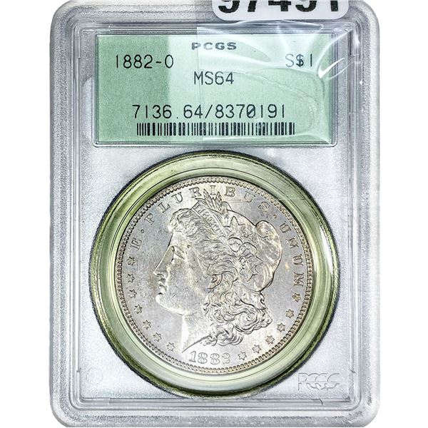 1882-O Morgan Silver Dollar PCGS MS64