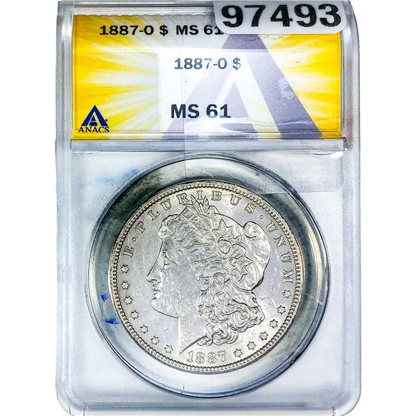 1887-O Morgan Silver Dollar ANACS MS61