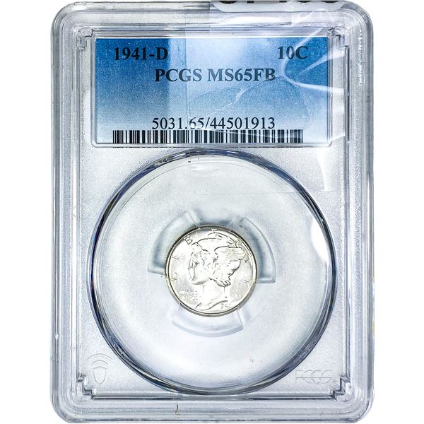 1941-D Mercury Silver Dime PCGS MS65 FB