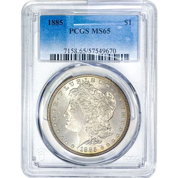 1885 Morgan Silver Dollar PCGS MS65