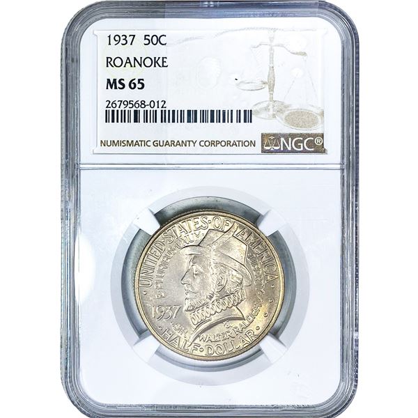 1937 Roanoke Half Dollar NGC MS65