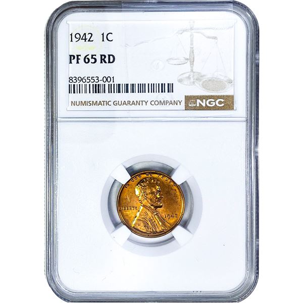 1942 Wheat Cent NGC PF65 RD