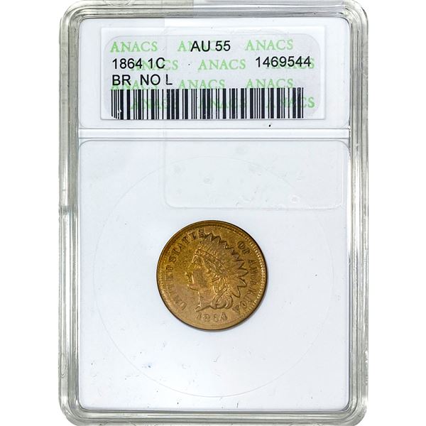 1864 Indian Head Cent ANACS AU55