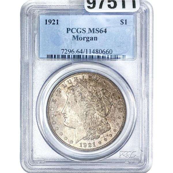 1921 Morgan Silver Dollar PCGS MS64