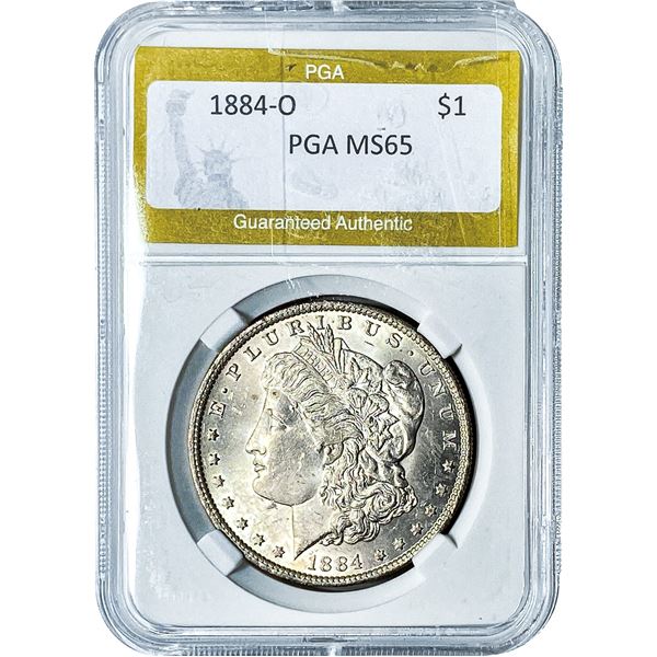 1884-O Morgan Silver Dollar PGA MS65