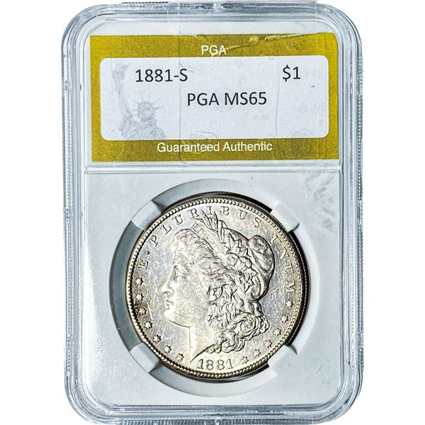 1881-S Morgan Silver Dollar PGA MS65