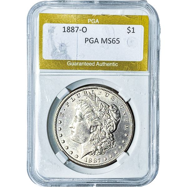 1887-O Morgan Silver Dollar PGA MS65