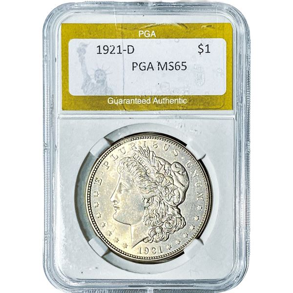 1921-D Morgan Silver Dollar PGA MS65