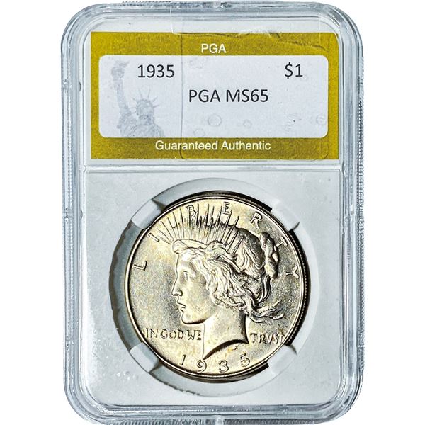 1935 Silver Peace Dollar PGA MS65