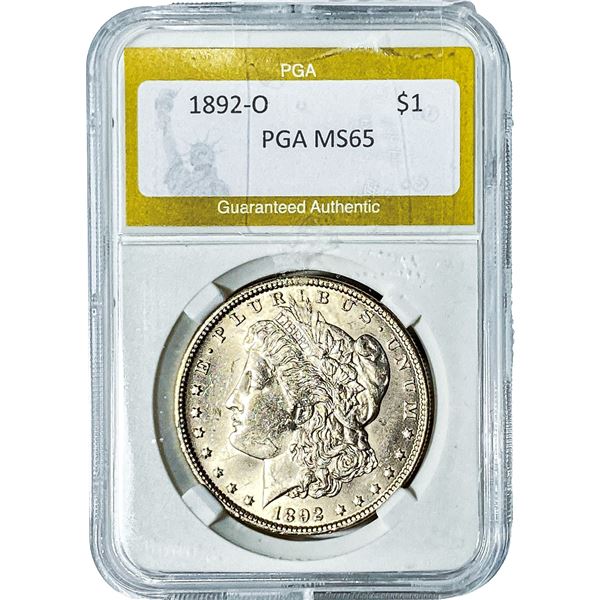 1892-O Morgan Silver Dollar PGA MS65