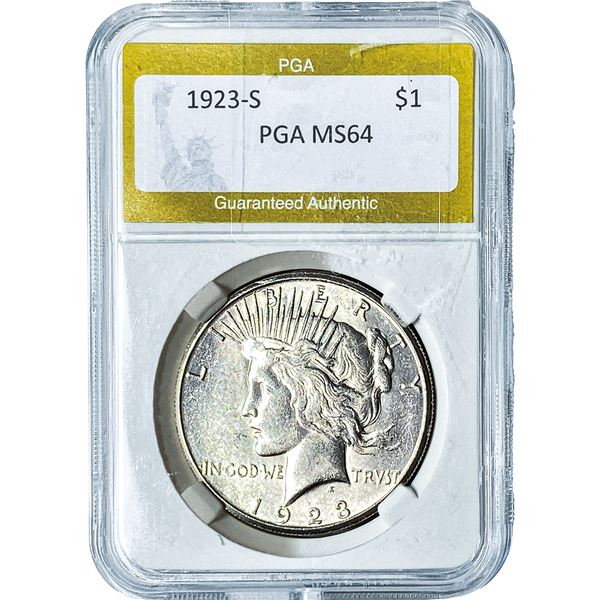 1923-S Silver Peace Dollar PGA MS64