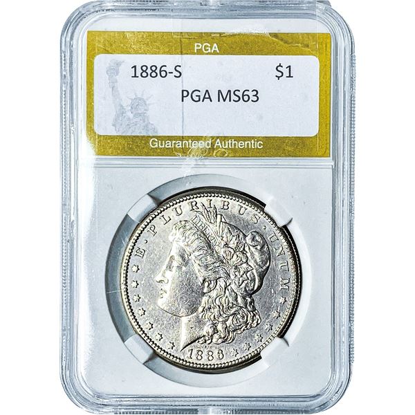 1886-S Morgan Silver Dollar PGA MS63