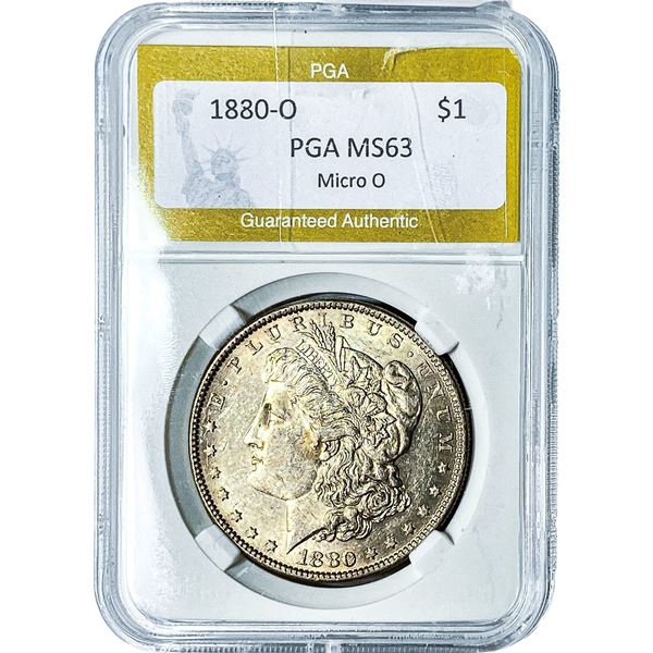 1880-O Morgan Silver Dollar PGA MS63 Micro O