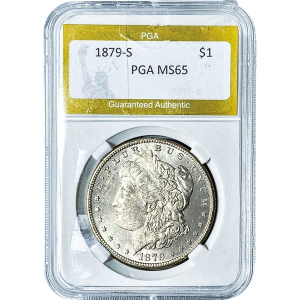 1879-S Morgan Silver Dollar PGA MS65