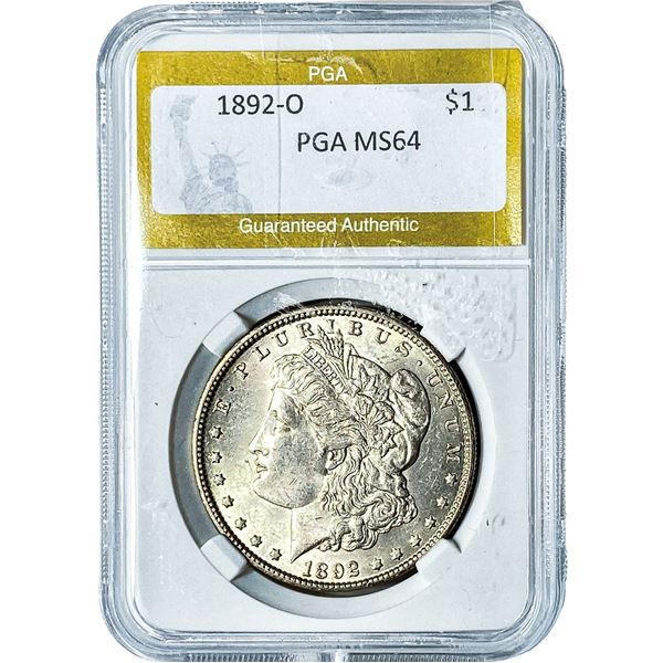 1892-O Morgan Silver Dollar PGA MS64