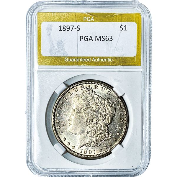 1897-S Morgan Silver Dollar PGA MS63