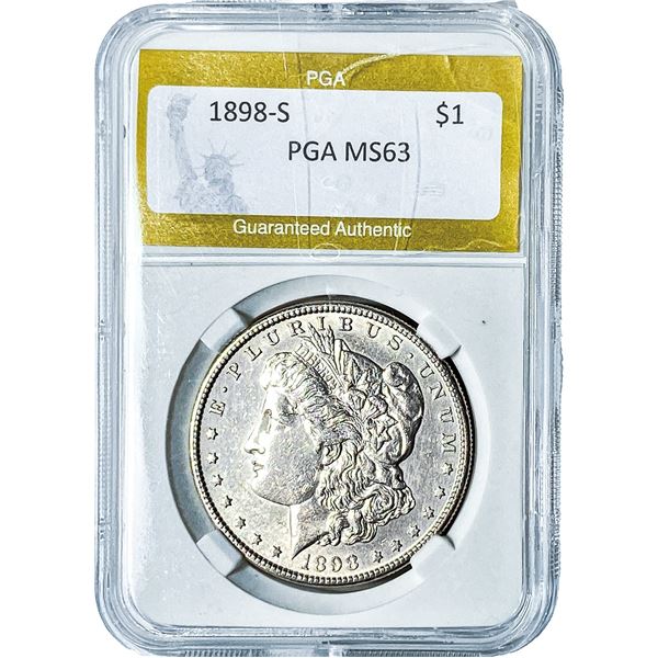 1898-S Morgan Silver Dollar PGA MS63