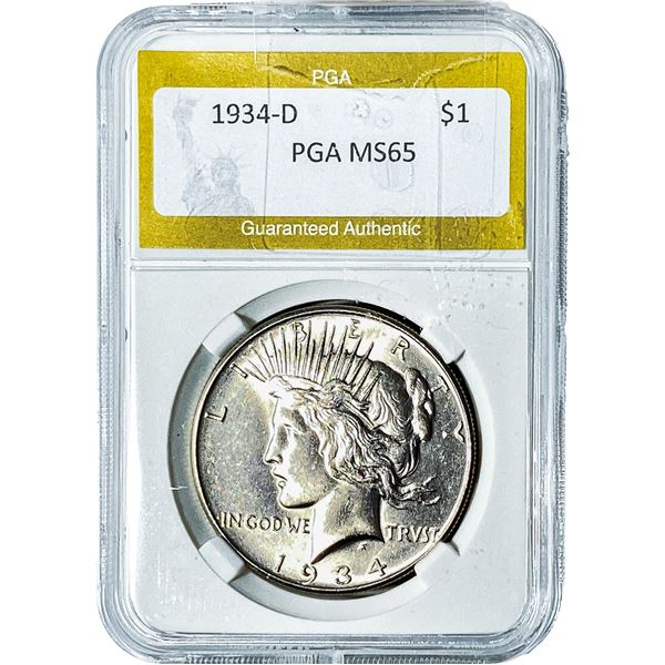 1934-D Silver Peace Dollar PGA MS65