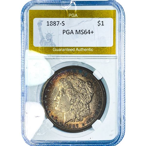1887-S Morgan Silver Dollar PGA MS64+