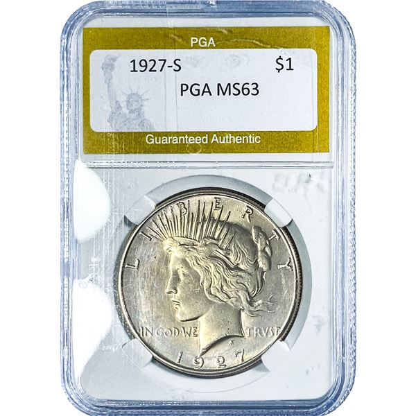 1927-S Silver Peace Dollar PGA MS63