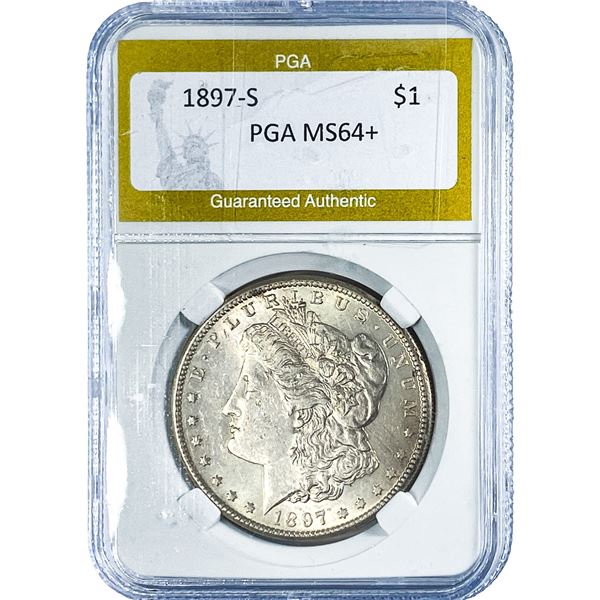 1897-S Morgan Silver Dollar PGA MS64+