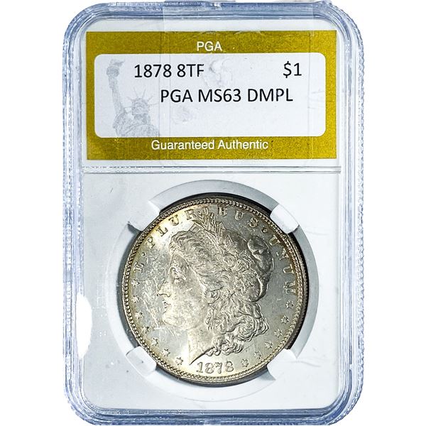 1878 8TF Morgan Silver Dollar PGA MS63 DMPL