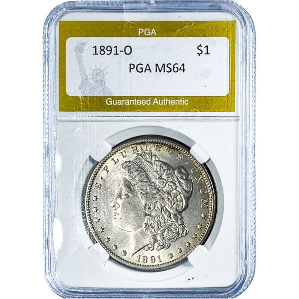 1891-O Morgan Silver Dollar PGA MS64
