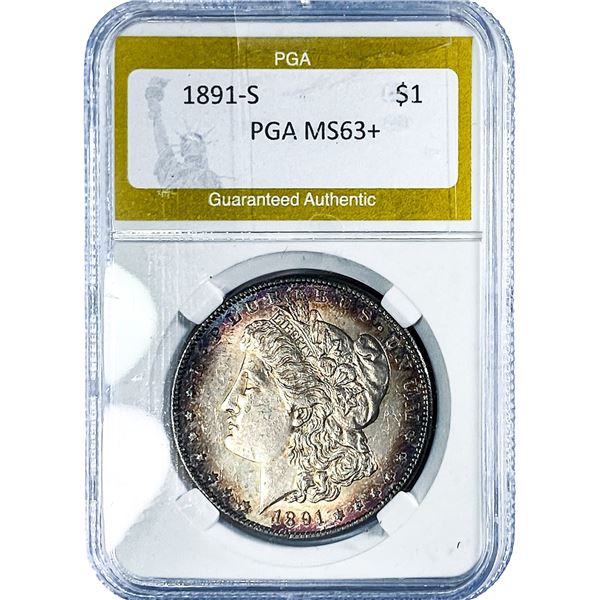 1891-S Morgan Silver Dollar PGA MS63+