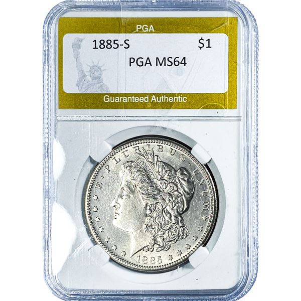 1885-S Morgan Silver Dollar PGA MS64