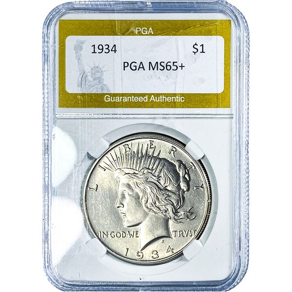 1934 Silver Peace Dollar PGA MS65+