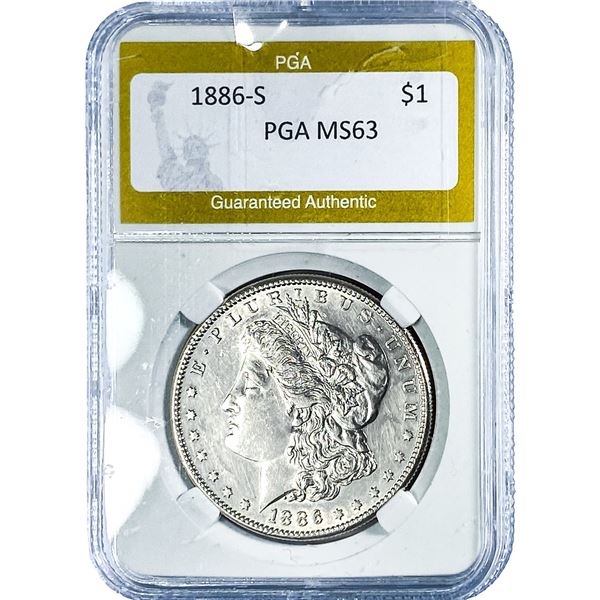 1886-S Morgan Silver Dollar PGA MS63