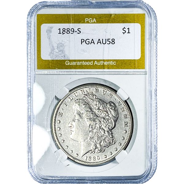 1889-S Morgan Silver Dollar PGA AU58
