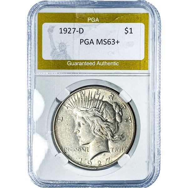 1927-D Silver Peace Dollar PGA MS63+