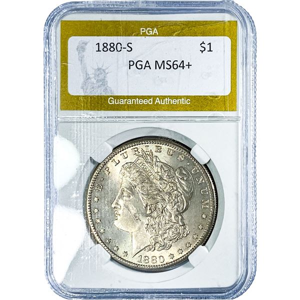 1880-S Morgan Silver Dollar PGA MS64+