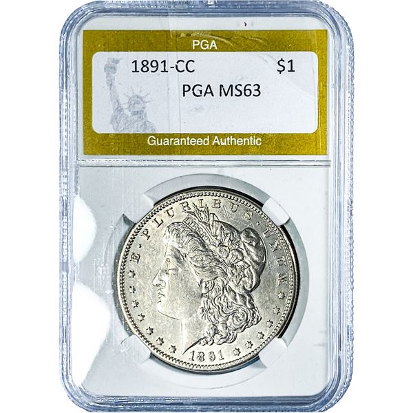 1891-CC Morgan Silver Dollar PGA MS63
