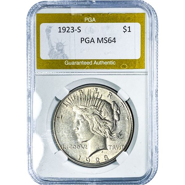 1923-S Silver Peace Dollar PGA MS64