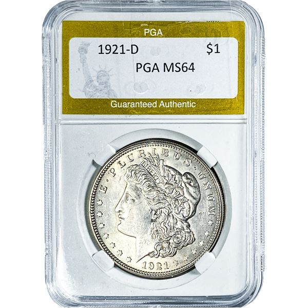 1921-D Morgan Silver Dollar PGA MS64