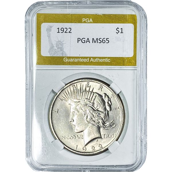 1922 Silver Peace Dollar PGA MS65