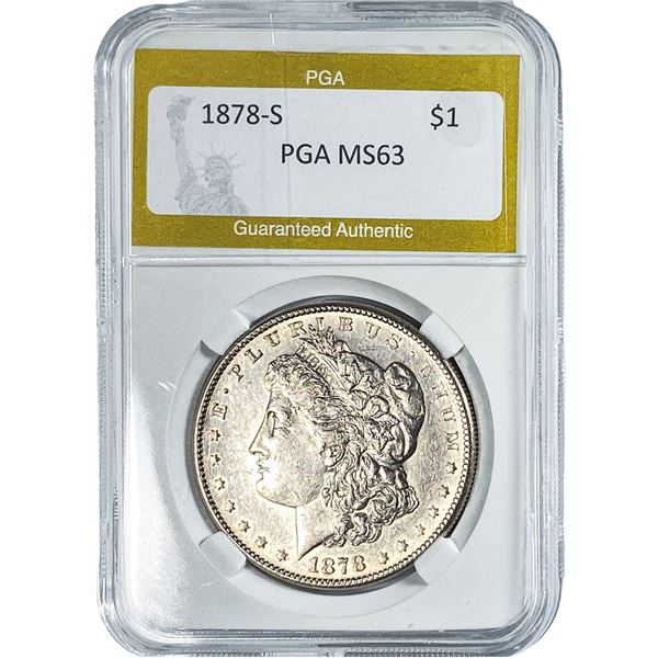 1878-S Morgan Silver Dollar PGA MS63